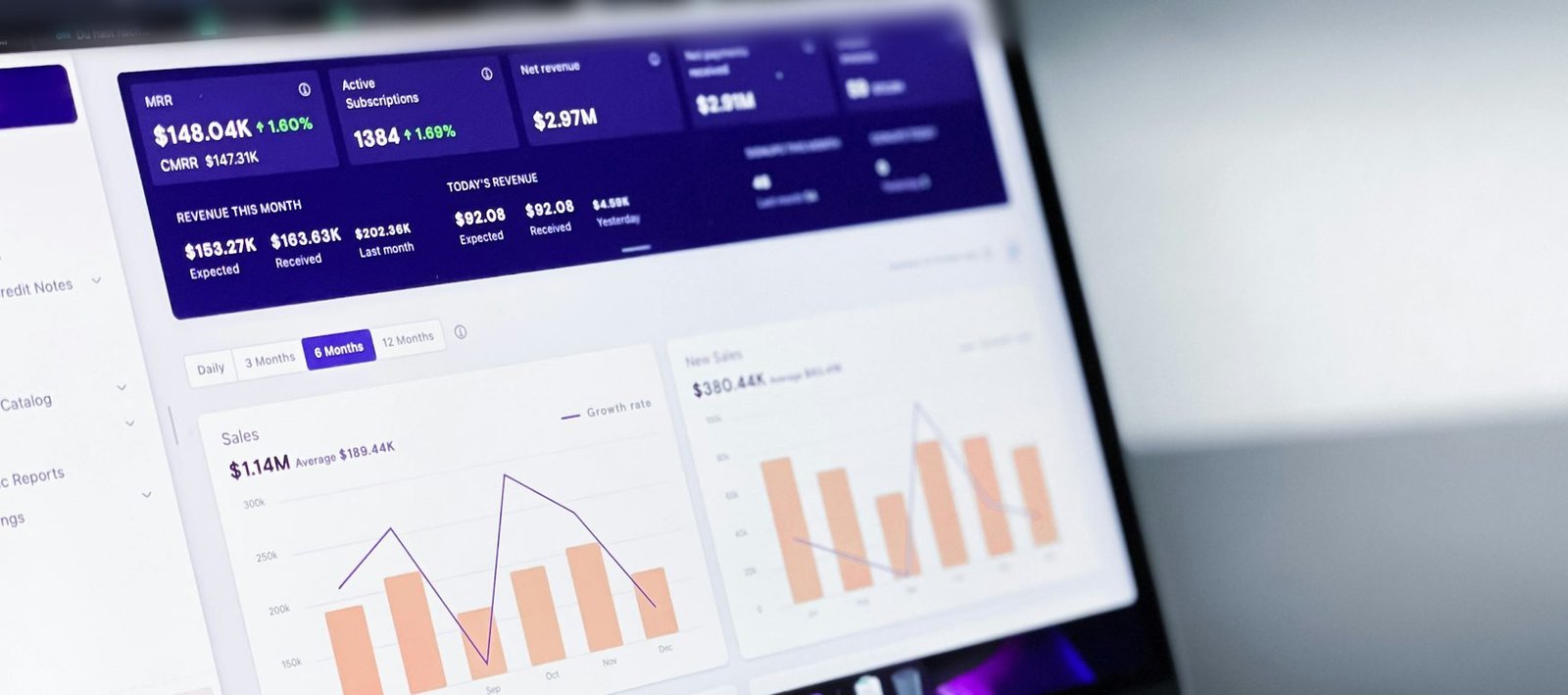 A pipeline dashboard open on a laptop